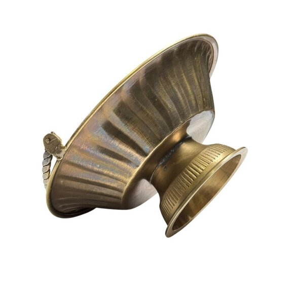 Vintage Hand Crafted India Solid Brass Basket with Stand & Handle Candy Holder - Picture 10 of 11